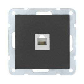 Розетка телефонная RJ-12 LK Studio LK60 черный бархат 865508-1