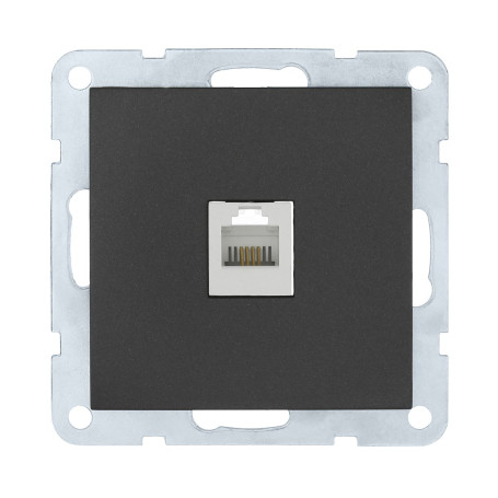 Розетка телефонная RJ-12 LK Studio LK60 черный бархат 865508-1