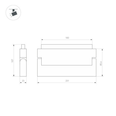 Трековый светодиодный светильник Arlight Mag-Orient-Flat-Fold-S230-12W Warm3000 035858