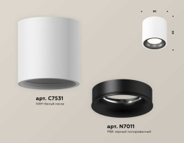 Комплект накладного светильника Ambrella light Techno Spot XS7531021 SWH/PBK белый песок/черный полированный (C7531, N7011)