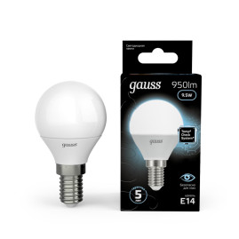 Лампа светодиодная Gauss E14 9.5W 4100K матовая 105101210