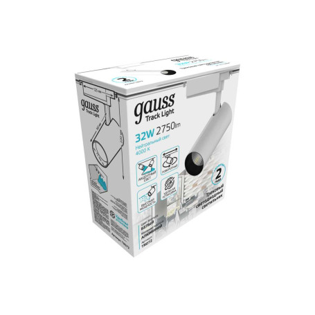 Трековый светодиодный светильник Gauss Track Light Led TR072
