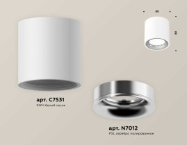 Комплект накладного светильника Ambrella light Techno Spot XS7531022 SWH/PSL белый песок/серебро полированное (C7531, N7012)