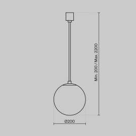 Подвесной светодиодный светильник Maytoni Technical Luna P039PL-5W4K-20-B