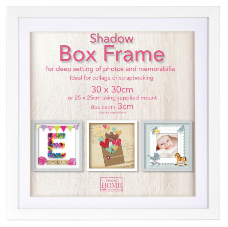 Фоторамка Innova PI09910 Ф/рамка 30*30cm Shadow Box White (окно 25*25см), белый, МДФ (6/240) Б0046305
