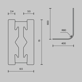 Радиусный коннектор для шинопровода Maytoni Technical TRX154-RC80-PT
