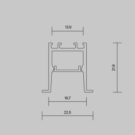 Алюминиевый профиль встраиваемый скрытого монтажа Maytoni Led Strip ALM-2222-B-2M 632013