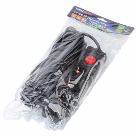 Удлинитель Uniel Ultra 3гн х 7м с/з S-GCU3-7B Black UL-00010020