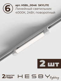 Встраиваемая однофазная трековая система Hesby Lighting Skylite №5 со светильниками HSBL_kompl_S005_VI3W4K