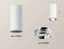 Комплект накладного светильника Ambrella light Techno Spot XS7442003 SWH/PSL белый песок/серебро полированное (C7442, N7003)