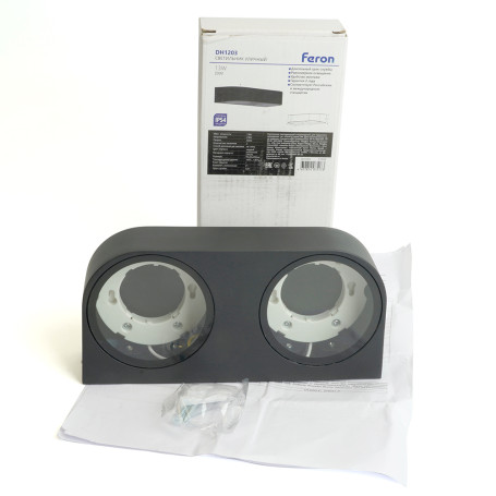 Светильник садово-парковый Feron DH1203,на стену, GX53 230V, черный 51328
