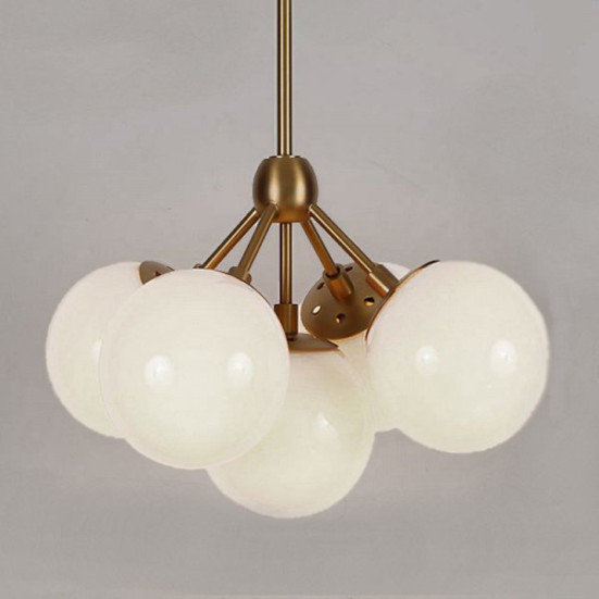 Подвесная люстра Imperium Loft Modo 5 Brass Color&amp;Amp; White Glass 75474-22