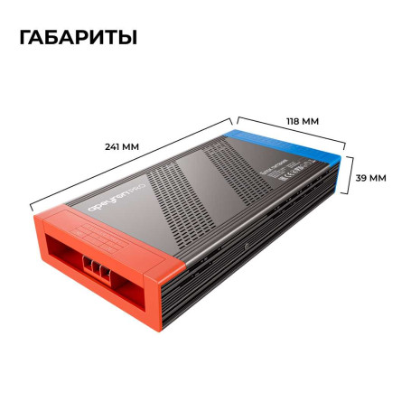 Блок питания 24В, 1000Вт, 170-265В, 41,7А, IP20, алюм., 241х118х39, PRO, серый 03-222