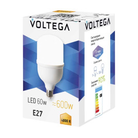 Лампа светодиодная Voltega 271 E27 60W 4000K матовая 8589