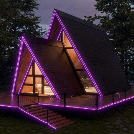 Комплект светодиодного НЕОНа Apeyron 220В, 6Вт/м, RGB, smd5050, 80д/м, 10*18мм, 10м, IP65 (контроллер, заглушка, крепеж - 10шт) 10-108