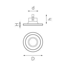 Комплект из светильника и рамки Lightstar Domino Round (214617+214603) D61703