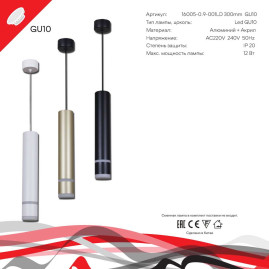 Подвесной светильник Reluce Technical 16005-0.9-001LD 300mm GU10 BK