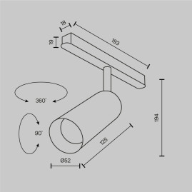 Трековый светодиодный светильник Maytoni Technical Magnetic Exility Focus Led TR032-4-12W3K-M-DS-BBS