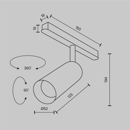 Трековый светодиодный светильник Maytoni Technical Magnetic Exility Focus Led TR032-4-12W3K-M-DS-BBS