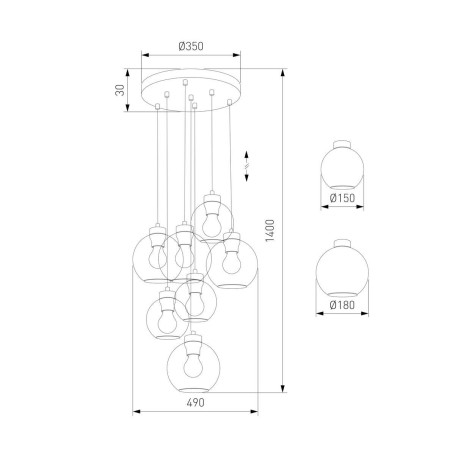 Подвесная люстра TK Lighting 10246 Cubus