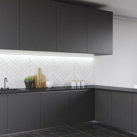 Профиль накладной с рассеивателем черный/белый 2м. Apeyron 08-03-ЧБ