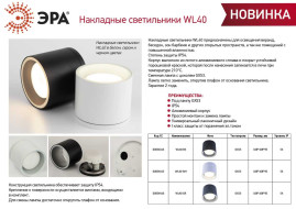 Уличный настенно-потолочный светильник ЭРА WL40 WH Б0054415
