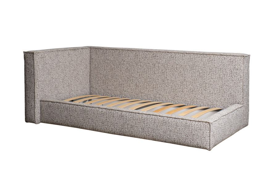 Кровать Runa детская угловая с подъемным механизмом шенилл серый