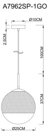 Подвесной светильник Arte Lamp Jupiter Gold A7962SP-1GO
