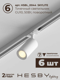 Встраиваемая однофазная трековая система Hesby Lighting Skylite №5 со светильниками HSBL_kompl_S005_VI4W3K