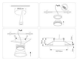 Светильник встраиваемый Ambrella Light TN51825