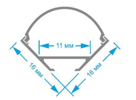 Профиль угловой накладной с рассеивателем серебро 2м. Apeyron 08-04