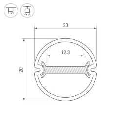 Профиль Arlight ARH-Round-D20-Dual-2000 Anod 039218