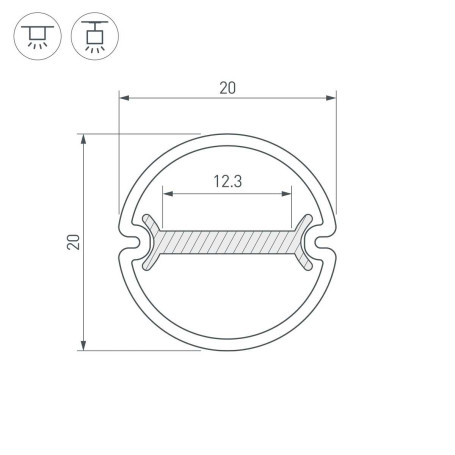 Профиль Arlight ARH-Round-D20-Dual-2000 Anod 039218