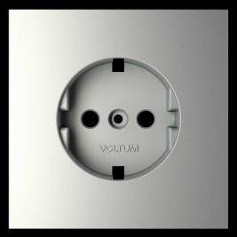 Накладка для розетки с заземлением S70 (сталь) Voltum VLS000605