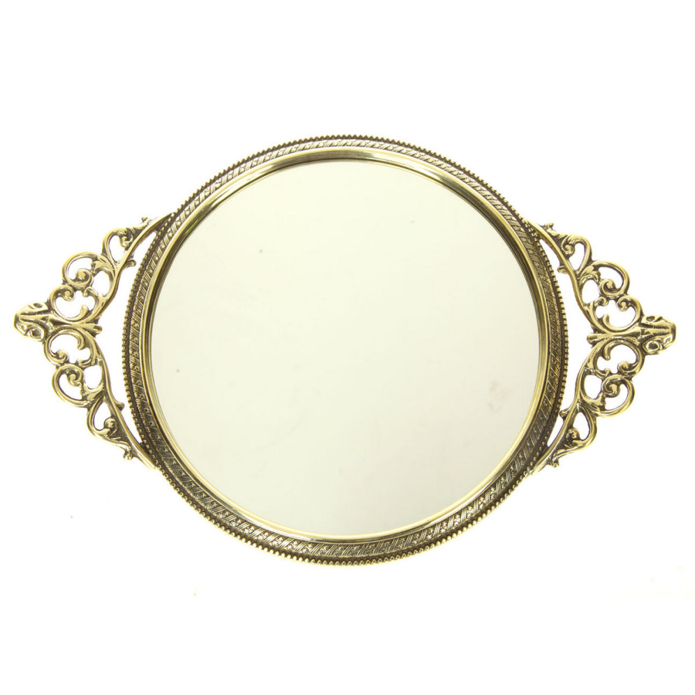 Поднос круглый с зеркалом 34х25см. Alberti Livio