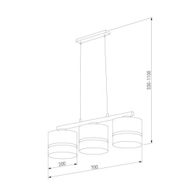 Подвесная люстра TK Lighting 6545 6456 Paglia Black