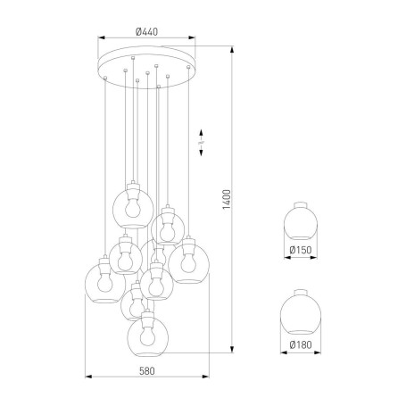 Подвесная люстра TK Lighting 10208 Cubus
