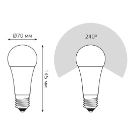 Лампа светодиодная Gauss E27 30W 3000K матовая 73219