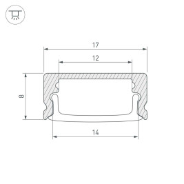 Профиль Arlight Line-1708-2000 Anod Black 040299