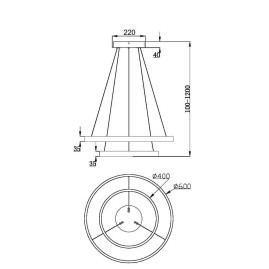 Подвесной светодиодный светильник Maytoni Rim MOD058PL-L55BSK
