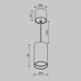 Подвесной светодиодный светильник Maytoni Technical Vol P100PL-20W3K-BS