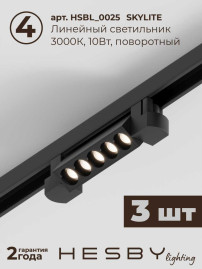 Встраиваемая однофазная трековая система Hesby Lighting Skylite №9 со светильниками HSBL_kompl_S009_VI2B3K