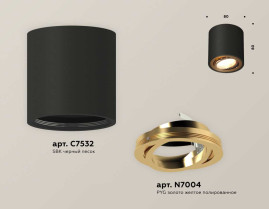 Комплект накладного светильника Ambrella light Techno Spot XS7532004 SBK/PYG черный песок/золото желтое полированное (C7532, N7004)