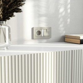 Выключатель двухклавишный проходной с подсветкой (дымчатый) W1222104/ a069459