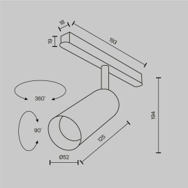 Трековый светодиодный светильник Maytoni Technical Magnetic Exility Focus Led TR032-2-12W3K-M-BW