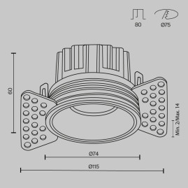 Встраиваемый светодиодный светильник Maytoni Round DL058-12W4K-TRS-BS