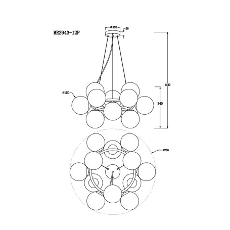 Подвесная люстра MyFar Aerton MR2943-12P