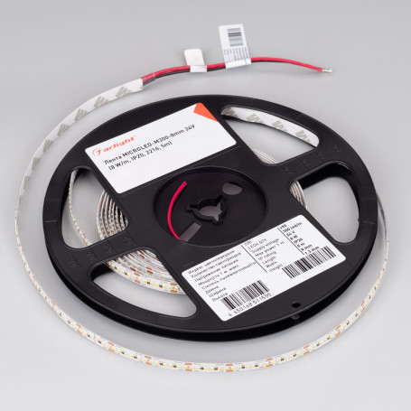 Светодиодная лента Arlight 8W/m 300Led/m 2216SMD холодный белый 5M MICROLED-M300-8mm 24V Cool 8K 028617(2)