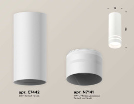 Комплект накладного светильника Ambrella light Techno Spot XS7442013 SWH/FR белый песок/белый матовый (C7442, N7141)