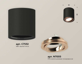 Комплект накладного светильника Ambrella light Techno Spot XS7532005 SBK/PPG черный песок/золото розовое полированное (C7532, N7005)